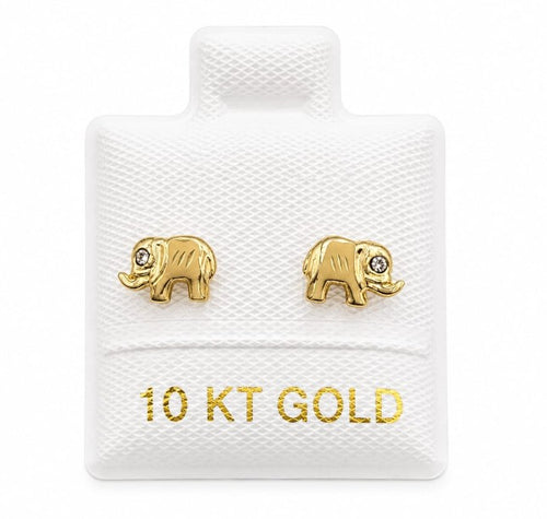 10K Gold Elephant Earrings by Hebron J.
