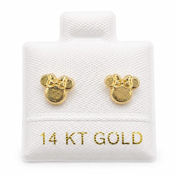 14K Gold Girl Mouse Earrings by Hebron J.