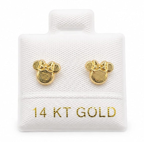 14K Gold Girl Mouse Earrings by Hebron J.