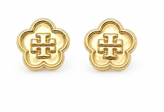 14K Gold TT Flower Earrings by Hebron J.