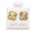 10K Gold Medium Flower with Screw Backs by Hebron J.