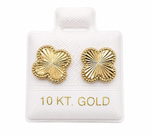 10K Gold Medium Flower with Screw Backs by Hebron J.