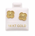 14K Gold Small Flower with Screw Backs by Hebron J.