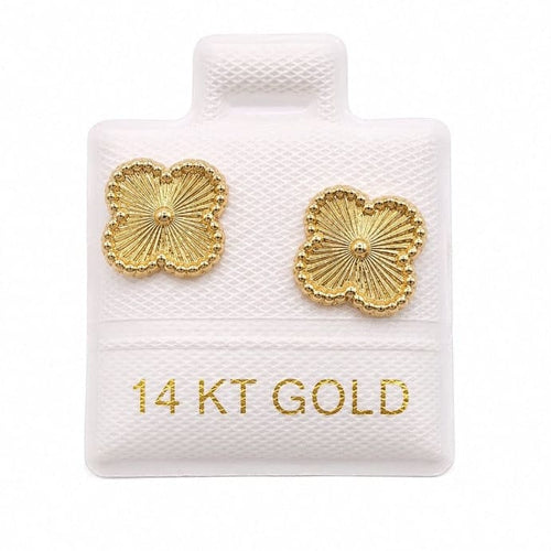 14K Gold Small Flower with Screw Backs by Hebron J.