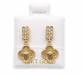 14K Gold Hanging Flower with Screw Back by Hebron J.