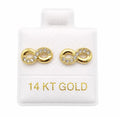 14K Gold Eternity Earring with Screw Back by Hebron J.