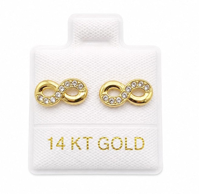 14K Gold Eternity Earring with Screw Back by Hebron J.
