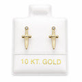 10K Gold Sword Cross Earring by Hebron J.