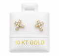10K Gold Sparkling Cross Small by Hebron J.