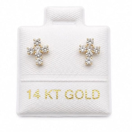 14K Gold Sparkling Cross Medium by Hebron J.