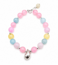 Pastel Beaded Loop with Silver Charm Bracelet by Hebron J.