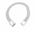 Sterling Silver 925 Polished Curb Chain Bracelet 7 inches by Hebron J.