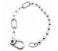 Sterling Silver 925 Polished Bead and Link Bracelet by Hebron J.