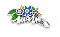 Sterling Silver 925 Colorful Floral Mom Pendant by Hebron J.
