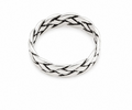 Sterling Silver 925 Polished Braided Ring by Hebron J.