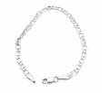 Sterling Silver 925 Figaro Bracelet 7 inch by Hebron J.