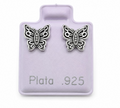 Sterling Silver 925 Filigree Butterfly Stud Earring by Hebron J.
