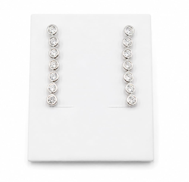 Sterling Silver 925 Curved Bar Earring by Hebron J.