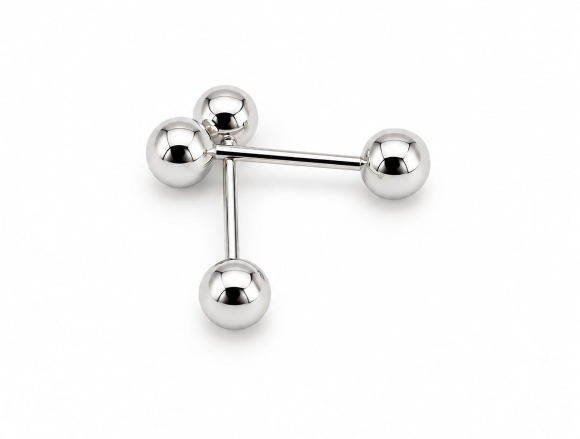 Sterling Silver 925 Small Stud Earrings by Hebron J.