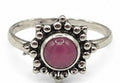 Multicolor Natural Stone 925 Sterling Silver Round Adjustable Ring by Hebron J.