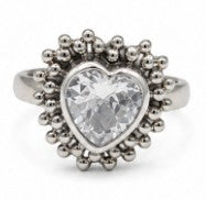 Multicolor Natural Stone 925 Sterling Silver Heart Design Adjustable Ring by Hebron J.