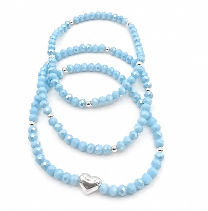 Beaded Bracelet 925 Sterling Silver by Hebron J.