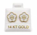 14K Gold TT Flower Earrings by Hebron J.