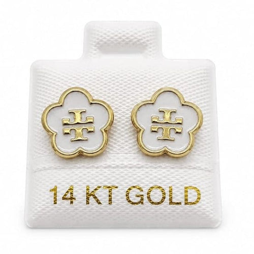 14K Gold TT Flower Earrings by Hebron J.