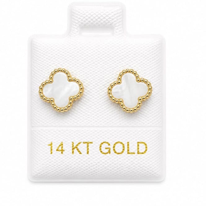 14K Gold Medium Colored Flowers with Screw Backs by Hebron J.