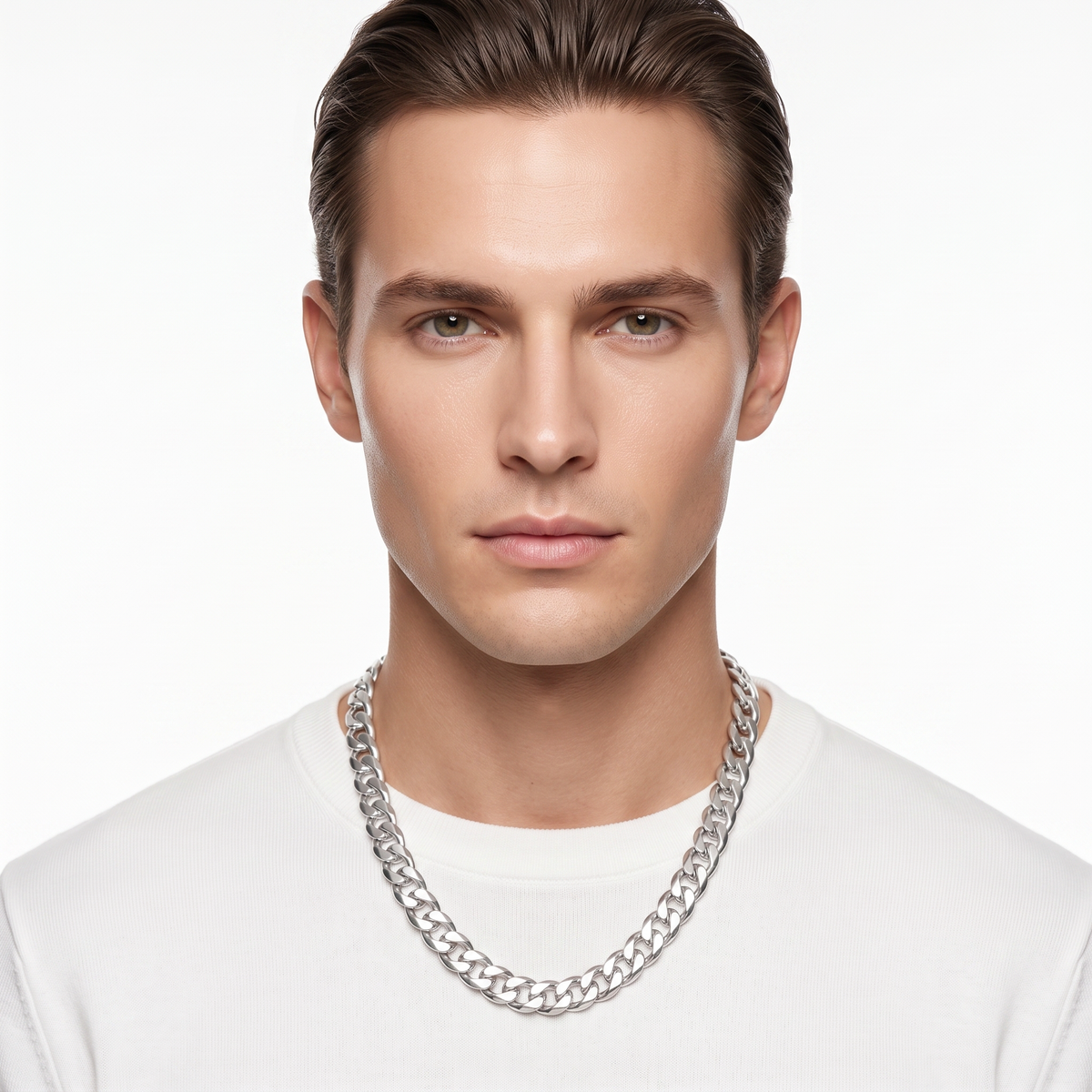8mm Cuban 925 Silver Chain by Hebron J.